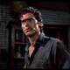 Ash Williams (Bruce Campbell) in a mildly gory moment from Sam Raimi's Evil Dead.